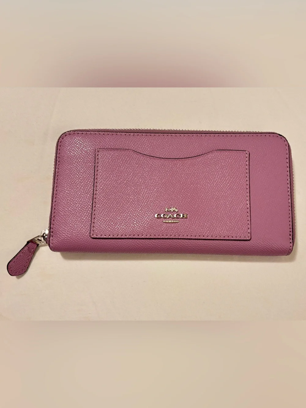 Coach Zip-Around Leather Wallet with Exterior Card Slot